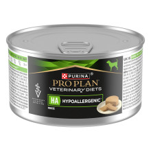 Вологий дієтичний корм PRO PLAN VETERINARY DIETS HA Hypoallergenic для зниження ознак інгредієнтної та нутрієнтної непереносимості, мус, 195 г