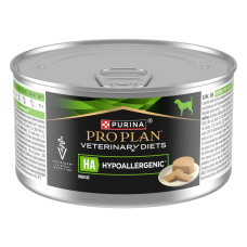Вологий дієтичний корм PRO PLAN VETERINARY DIETS HA Hypoallergenic для зниження ознак інгредієнтної та нутрієнтної непереносимості, мус, 195 г