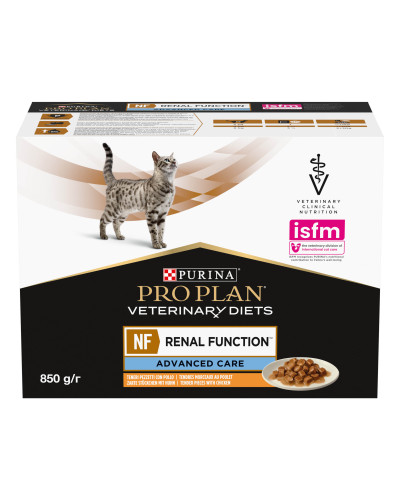 Влажный диетический корм PRO PLAN VETERINARY DIETS NF Renal Function Advanced Care для взрослых кошек при патологии почек, с курицей, 10х85 г