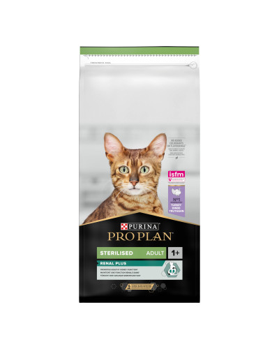 Сухий корм PRO PLAN Sterilised Adult 1+ Renal Plus для дорослих стерилізованих котів, з індичкою, 14 кг