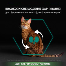 Сухий корм PRO PLAN Sterilised Adult 1+ Renal Plus для дорослих стерилізованих котів, з індичкою, 14 кг