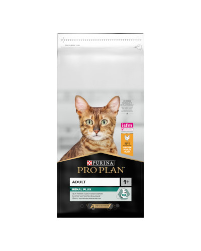 Сухой корм PRO PLAN Adult 1+ Renal Plus для взрослых кошек, с курицей, 14 кг