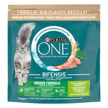 Сухий корм PURINA ONE Indoor для дорослих котів що постійно перебувають у приміщенні, комплекс Bifensis, з індичкою, 1,5 кг