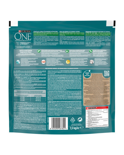 Сухий корм PURINA ONE Indoor для дорослих котів що постійно перебувають у приміщенні, комплекс Bifensis, з індичкою, 1,5 кг