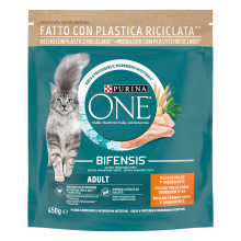 Сухий корм PURINA ONE Adult (Едалт) для дорослих котів, комплекс Bifensis, з куркою, 450 г