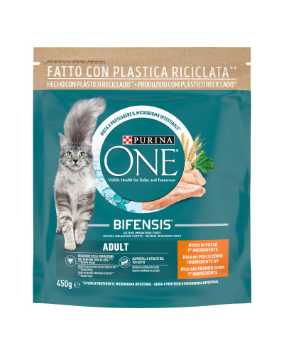 Сухий корм PURINA ONE Adult (Едалт) для дорослих котів, комплекс Bifensis, з куркою, 450 г