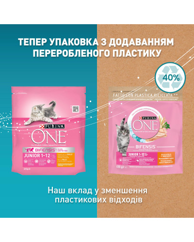 Сухой корм PURINA ONE Junior для котят, комплекс Bifensis, с курицей, 450 г