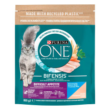 Сухий корм PURINA ONE Difficult Appetite для дорослих котів з вибірковим смаком у їжі, з тріскою та фореллю, 800 г