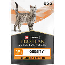 Вологий дієтичний корм PRO PLAN VETERINARY DIETS OM Obesity Management St/Ox для дорослих котів для зниження надмірної маси тіла, з куркою, 85 г