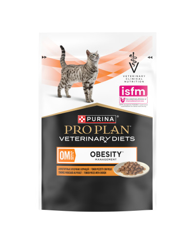 Вологий дієтичний корм PRO PLAN VETERINARY DIETS OM Obesity Management St/Ox для дорослих котів для зниження надмірної маси тіла, з куркою, 85 г