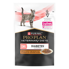 Вологий дієтичний корм PRO PLAN VETERINARY DIETS DM ST/OX Diabetes Managment для регулювання надходження глюкози (цукровий діабет), шматочки у підливці, з куркою, 85 г