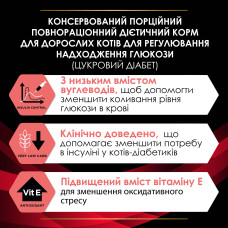 Вологий дієтичний корм PRO PLAN VETERINARY DIETS DM ST/OX Diabetes Managment для регулювання надходження глюкози (цукровий діабет), шматочки у підливці, з куркою, 85 г