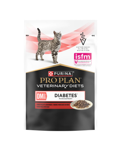 Вологий дієтичний корм PRO PLAN VETERINARY DIETS DM ST/OX Diabetes Managment для регулювання надходження глюкози (цукровий діабет), з яловичиною, 85 г