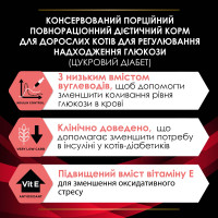 Вологий дієтичний корм PRO PLAN VETERINARY DIETS DM ST/OX Diabetes Managment для регулювання надходження глюкози (цукровий діабет), з яловичиною, 85 г