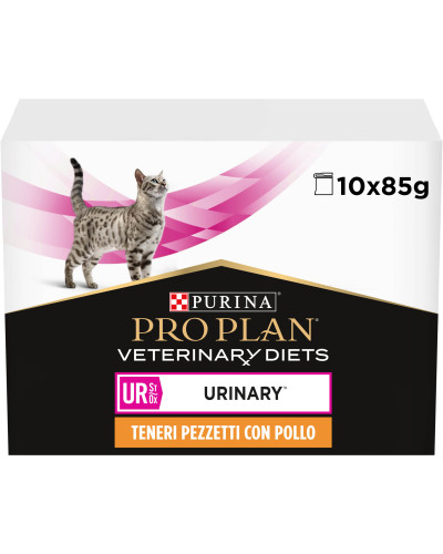 Влажный диетический корм PRO PLAN VETERINARY DIETS UR ST/OX Urinary для растворения и снижения образования струвитных камней, с курицей, 10х85 г