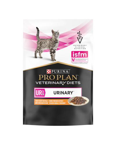 Влажный диетический корм PRO PLAN VETERINARY DIETS UR ST/OX Urinary для растворения и снижения образования струвитных камней, с курицей, 10х85 г