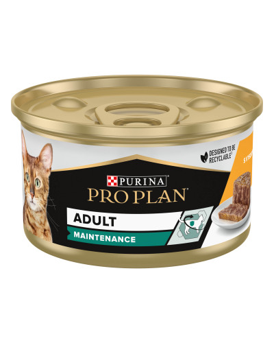 Вологий корм PRO PLAN Adult для дорослих котів, шматочки в паштеті, з куркою, 85 г