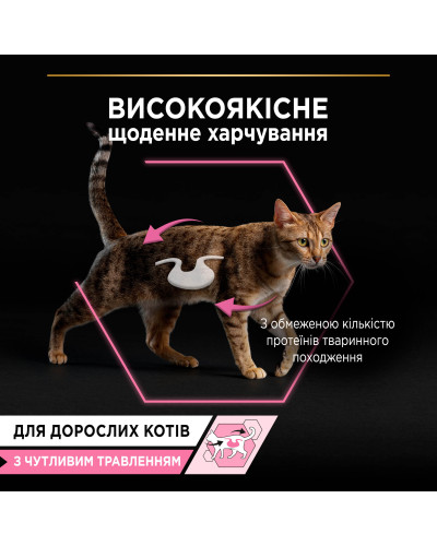 Вологий корм PRO PLAN Delicate для дорослих котів з чутливим травленням, мус, з індичкою, 85 г