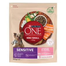 Сухой корм PURINA ONE Mini/Small Sensitive для взрослых собак мелких пород, с чувствительным пищеварением, с рисом и лососем, 800 г
