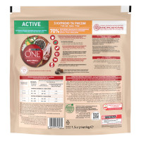 Сухой корм PURINA ONE Mini/Small Active для взрослых собак мелких пород, с повышенной активностью, курицей и рисом, 1,5 кг