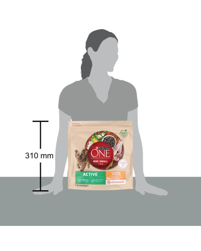 Сухой корм PURINA ONE Mini/Small Active для взрослых собак мелких пород, с повышенной активностью, курицей и рисом, 1,5 кг