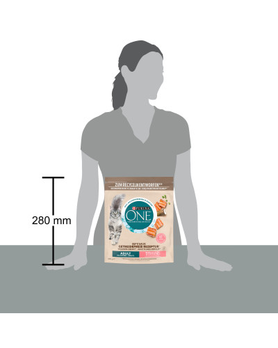 Сухий корм PURINA ONE Grain Free (Грейн Фрі) беззерновий для дорослих котів, комплекс Bifensis, з лососем, 600 г