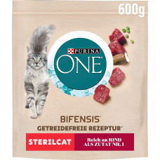 Сухий корм PURINA ONE Grain Free (Грейн Фрі) беззерновий для дорослих стерилізованих котів, комплекс Bifensis, з яловичиною, 600 г