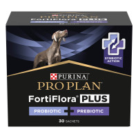 Пробиотик с пребиотиком PRO PLAN FortiFlora PLUS для взрослых собак и щенков для поддержания нормальной миклофлоры кишечника, 30x2 г