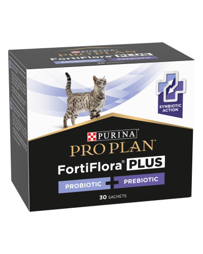 Пробіотик з пребіотиком PRO PLAN FortiFlora PLUS для дорослих котів та кошенят для підтримання нормальної міклофлори кишечника, 30x1.5 г
