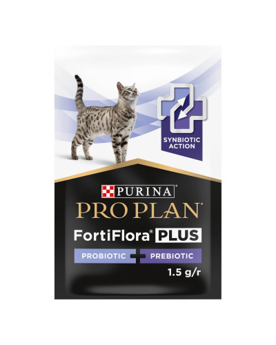 Пробіотик з пребіотиком PRO PLAN FortiFlora PLUS для дорослих котів та кошенят для підтримання нормальної міклофлори кишечника, 30x1.5 г