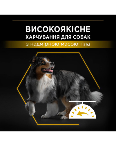 Сухий корм PRO PLAN для дорослих собак усіх розмірів з надмірною масою тіла та/або стерилізованих, з білою рибою, 14 кг