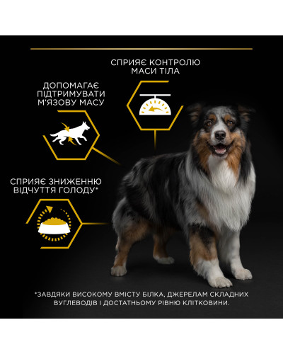 Сухий корм PRO PLAN для дорослих собак усіх розмірів з надмірною масою тіла та/або стерилізованих, з білою рибою, 14 кг