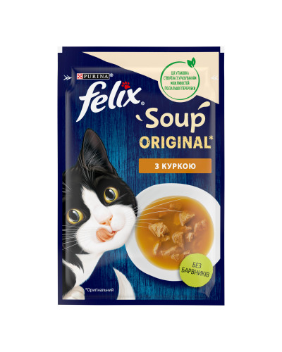 Влажный дополнительный корм FELIX Суп для взрослых кошек, с курицей, 48 г