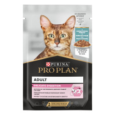Вологий корм PRO PLAN Delicate Digestion для дорослих котів з чутливим травленням, шматочки у підливці, з океанічною рибою, 85 г