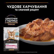 Вологий корм PRO PLAN Delicate Digestion для дорослих котів з чутливим травленням, шматочки у підливці, з океанічною рибою, 85 г