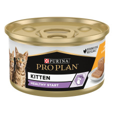 Вологий корм PRO PLAN Kitten Healthy Start для кошенят, мус, з куркою, 85 г