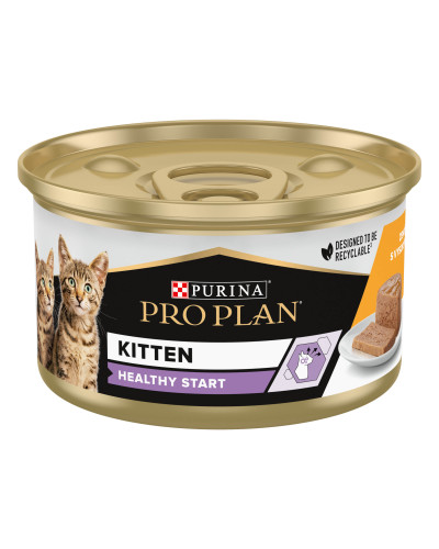 Вологий корм PRO PLAN Kitten Healthy Start для кошенят, мус, з куркою, 85 г