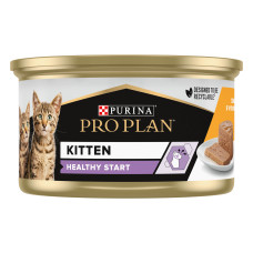 Вологий корм PRO PLAN Kitten Healthy Start для кошенят, мус, з куркою, 85 г