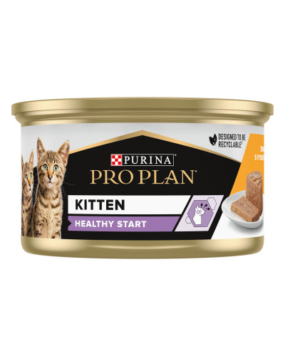 Вологий корм PRO PLAN Kitten Healthy Start для кошенят, мус, з куркою, 85 г