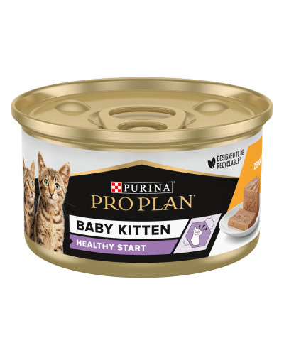 Вологий корм PRO PLAN Baby Kitten Healthy Start для кошенят після відлучення від матері, мус, з куркою, 85 г