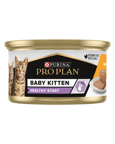 Вологий корм PRO PLAN Baby Kitten Healthy Start для кошенят після відлучення від матері, мус, з куркою, 85 г
