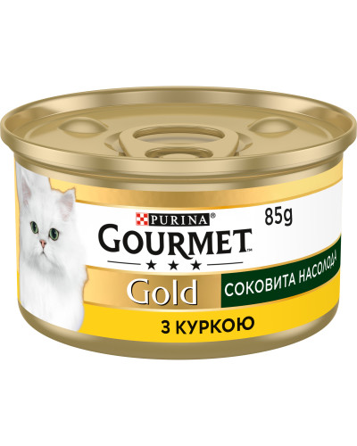 Влажный корм GOURMET Gold &amp;quot;Сочное наслаждение&amp;quot; для взрослых кошек, с курицей, 85 г