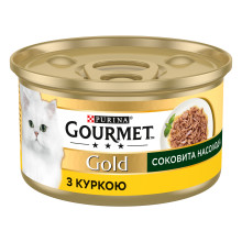 Влажный корм GOURMET Gold "Сочное наслаждение" для взрослых кошек, с курицей, 85 г
