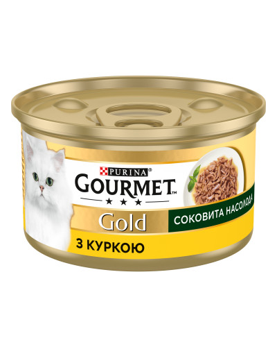 Влажный корм GOURMET Gold &amp;quot;Сочное наслаждение&amp;quot; для взрослых кошек, с курицей, 85 г