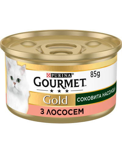 Влажный корм GOURMET Gold &amp;quot;Сочное наслаждение&amp;quot; для взрослых кошек, с лососем, 85 г