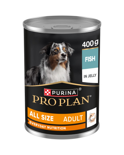 Вологий корм PRO PLAN Adult для дорослих собак, шматочки в желе, з рибою, 400 г