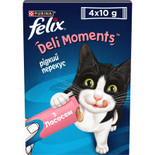 Влажный дополнительный корм FELIX Вкусные моменты для взрослых кошек, с лососем, 4х10 г