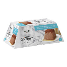 Вологий корм GOURMET Revelations для дорослих котів, мус з підливкою, що стікає, з тунцем, 2x57 г