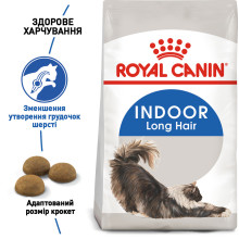 Корм для домашних длинношерстных кошек ROYAL CANIN INDOOR LONGHAIR 2 кг