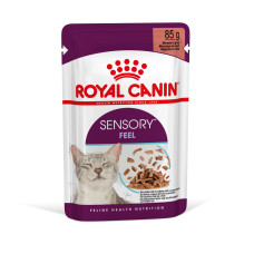 Вологий корм для дорослих котів ROYAL CANIN SENSORY FEEL GRAVY шматочки у соусі 85 г, стимулює відчуття корму